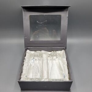 Oleg Cassini Crystal Candlestick Set Of 2 Brigitte 4" Elegant Design Home Decor